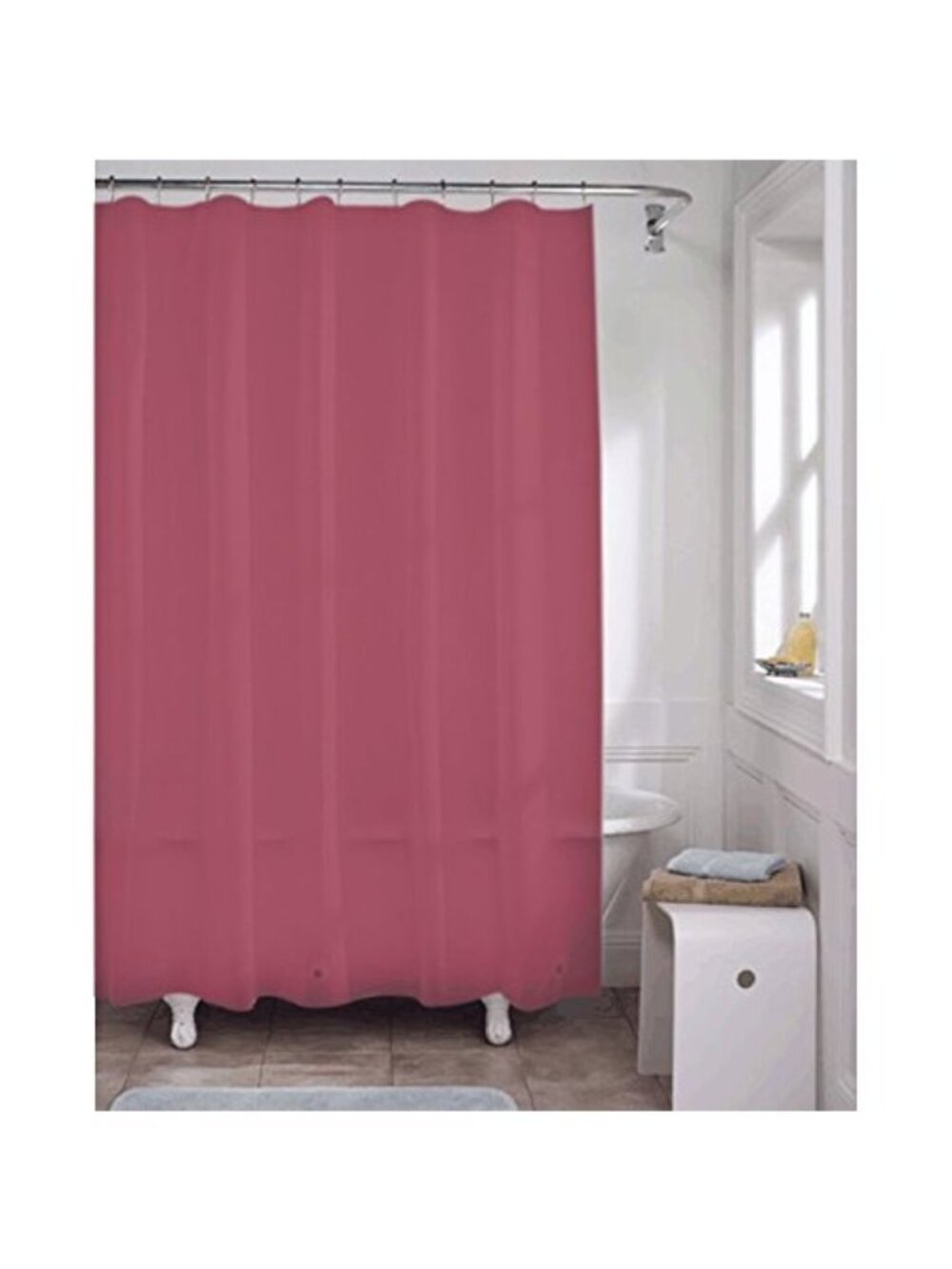 Dark Burgundy Magnetized & Mildew Resistant Soft Vinyl Shower Curtain Liner